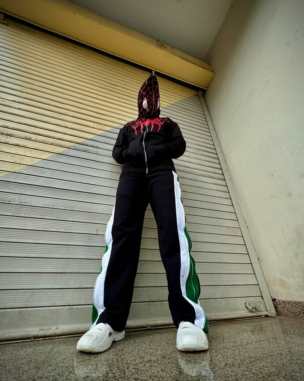 Miles Morales Spider Hoodie Mask Set - Full Zip Up Cosplay Hoodie for Men | Streetwear Edition
