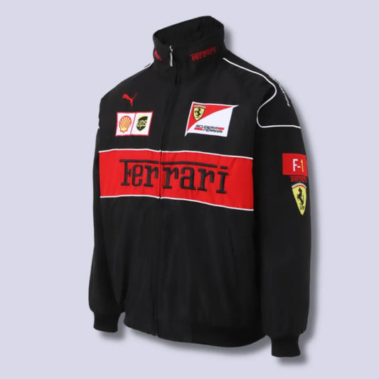Black F1 Racing Jacket - Ferrari Style Urban Fashion