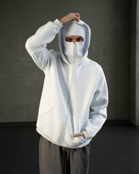 ModernDrip™ Full-Zip Balaclava Hoodie – Stealth Series