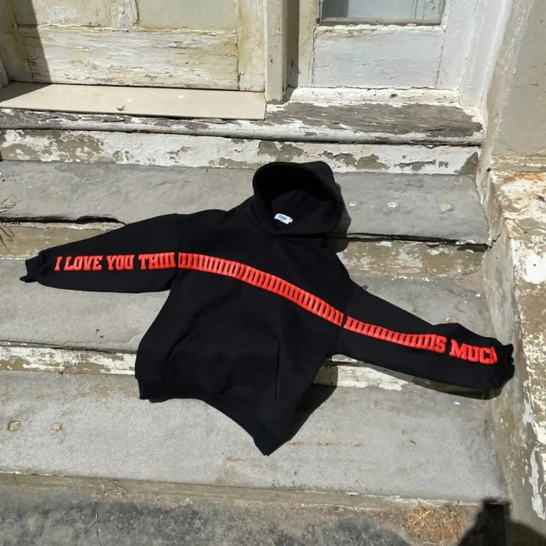 I Love You This Much™ Oversized Black Hoodie

- Unisex Streetwear