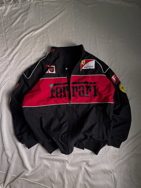 Ferrari Motorsport Inspired Premium Racing Jacket - Black & Red Edition